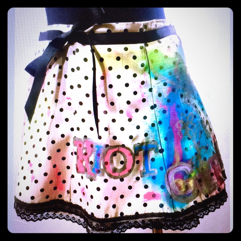 Lexa Vonn polka dot pop art Riot Grrl mini skirt